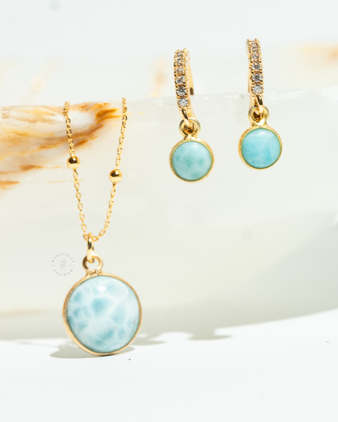 Larimar Necklace & Earring Set